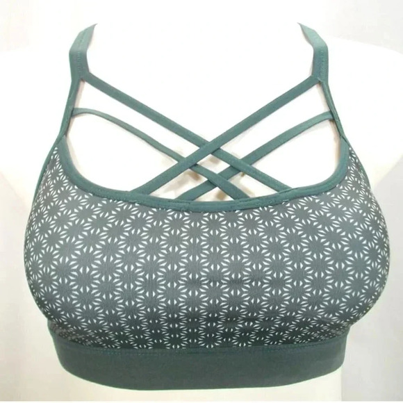 Champion N9687 C9 Strappy Front Cami Wire Free Sports Bra SMALL Deep Pine‎ Green - Picture 1 of 5